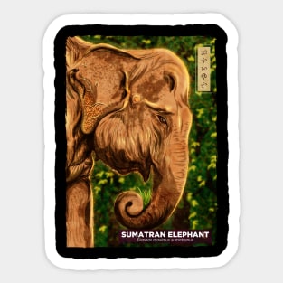 Sumatran Elephant - Black Sticker